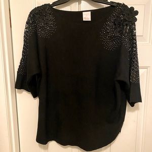 Rhinestone black sweater